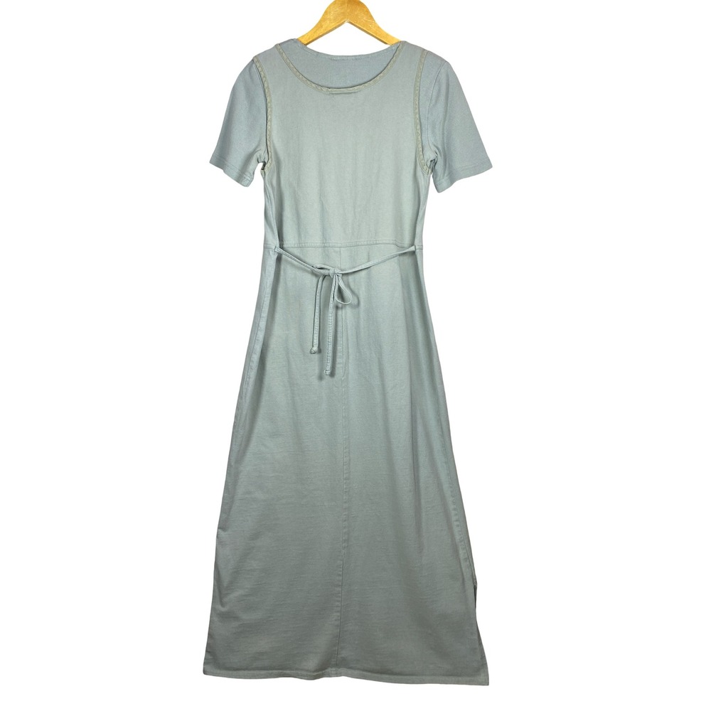 Nina Piccalino Vintage Sage Green Cotton Floral Patch Maxi Dress Womens Small - Picture 2 of 11